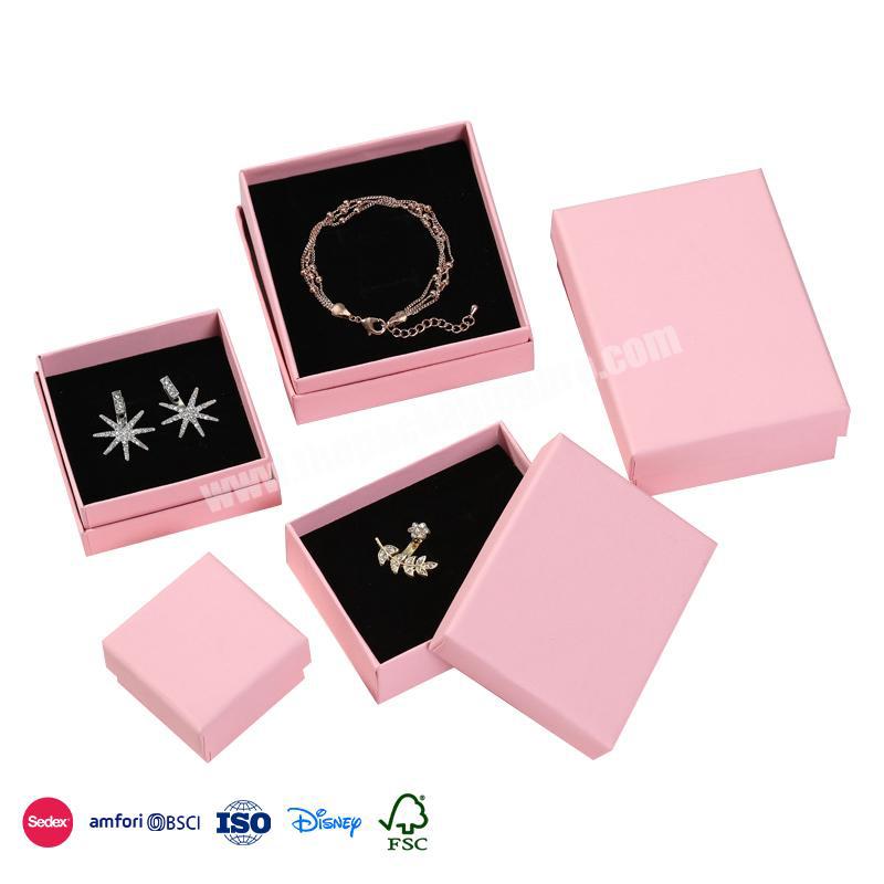 Wholesale Ring Necklace Box Paper Trinket Box Small Jewelry Organizer Earring Package Box