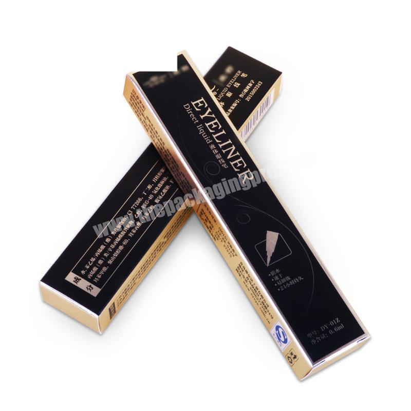 Wholesale Superhot Slim Black Mini Paper Cosmetic Box Eyeliner For Gift Packging