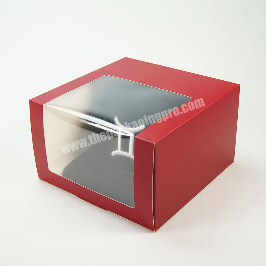 Wholesale cupcake packaging window face box 4 hole custom logo