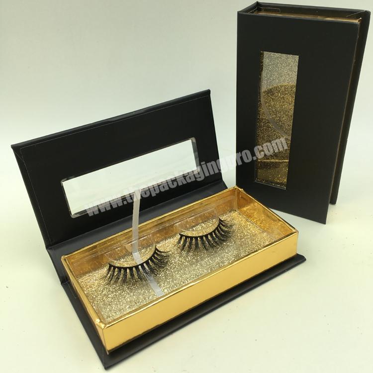 Wholesale custom flap lid magnetic cosmetics gift packaging empty box for lashes