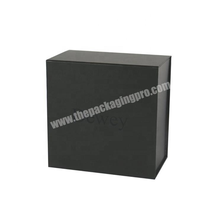 Wholesale custom logo high end luxury cardboard black magnetic packaging box