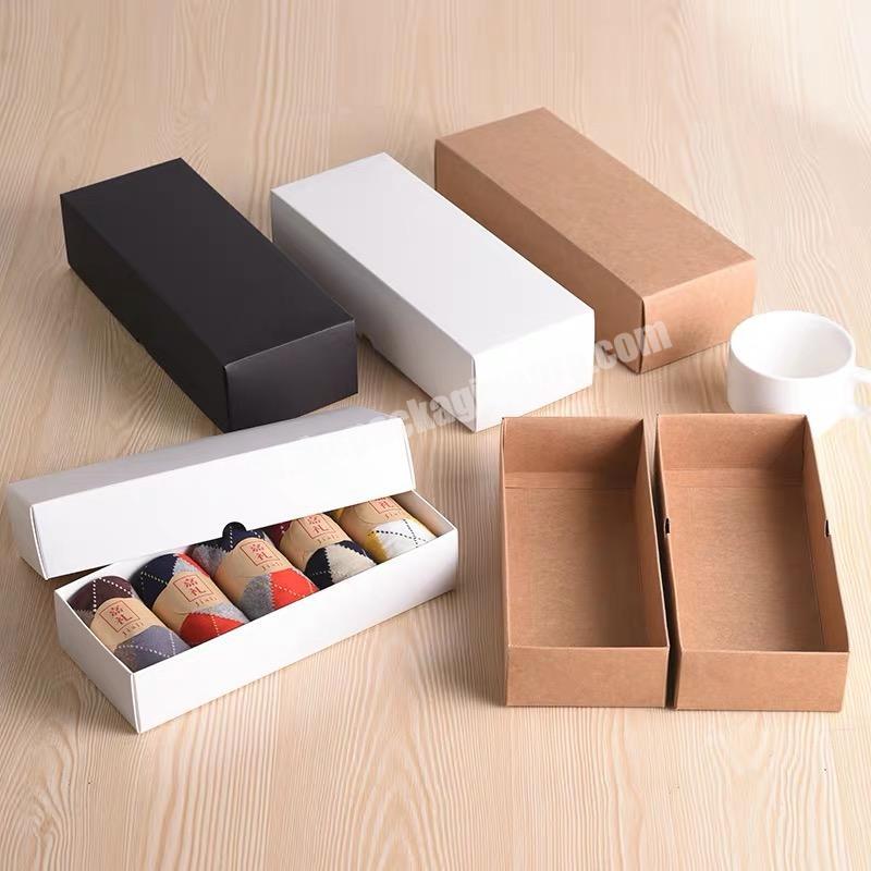 Wholesale custom logo kraft paper box for socks - brown