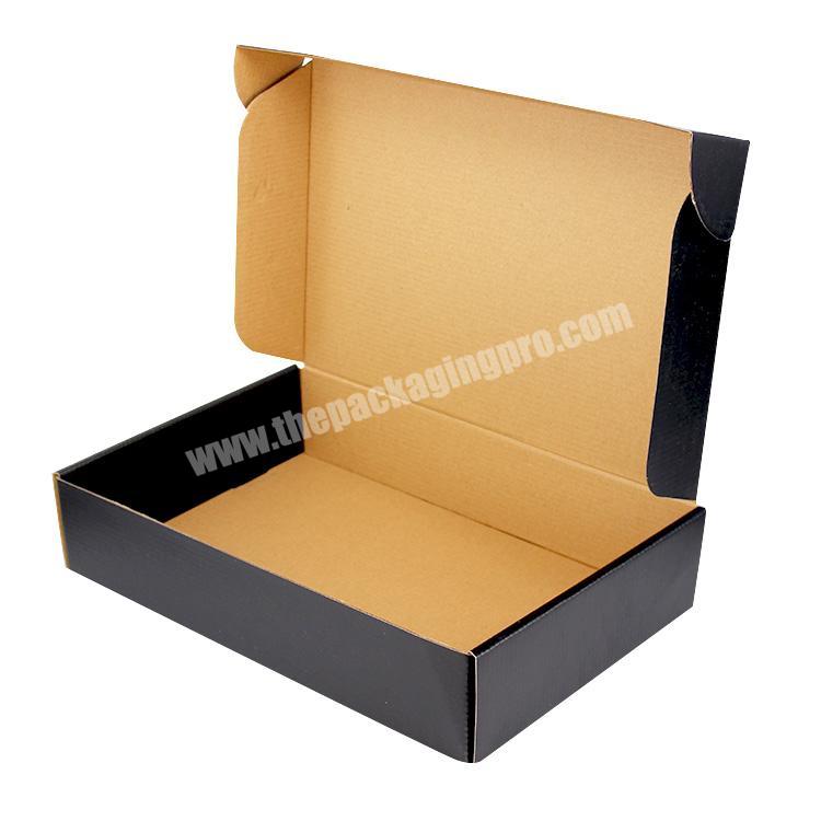 Wholesale custom matte corrugated cardboard black shipping boxes