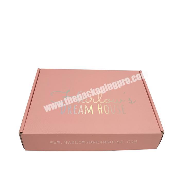 Wholesale custom matte corrugated cardboard shipping boxes with rose gold logo