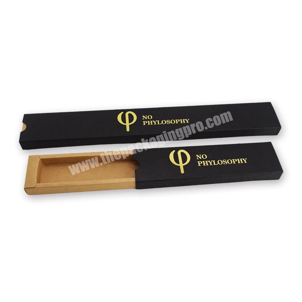 Wholesale custom printed logo biodegradable kraft paper black luxury small empty incense packaging gift box