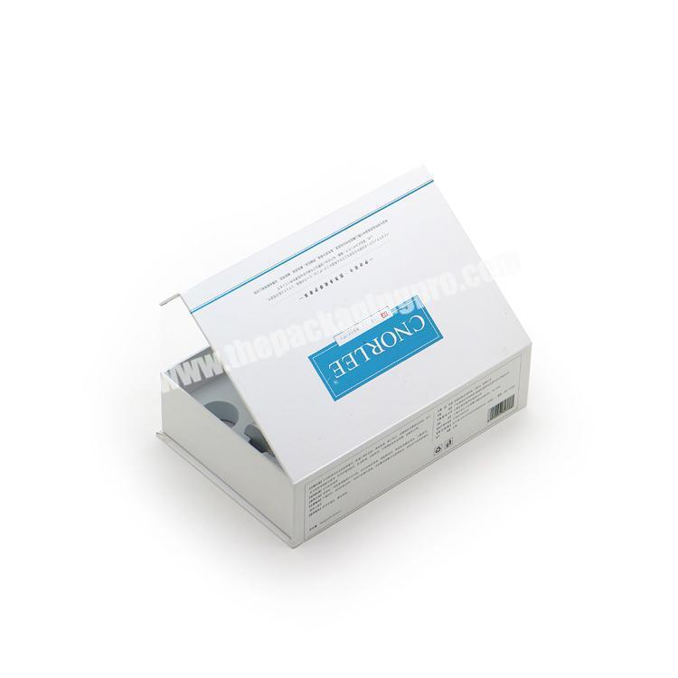 custom Wholesale custom printing white magnetic perfume bottle skincare cosmetic packaging box with EVA tray insert 