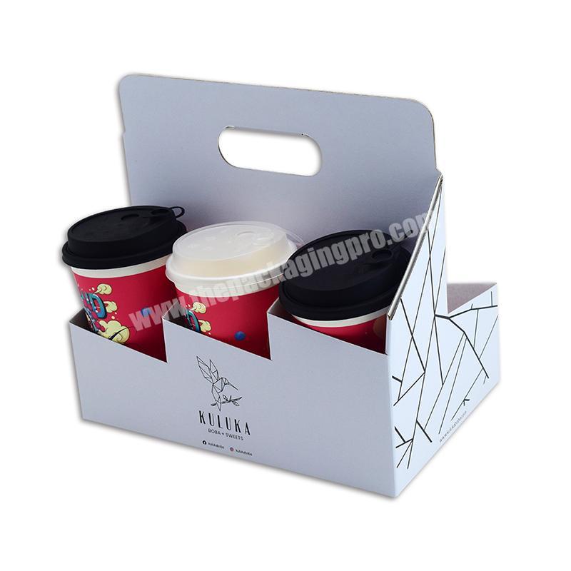 Corrugation Kraft Cardboard Take away Disposable Cup Carrier with