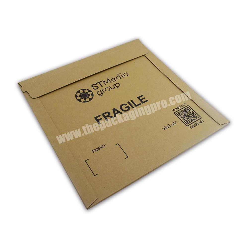 Wholesale customized padded corrugated envelope packaging factory shipping mail cardboard Kraft envelopes with tear lines