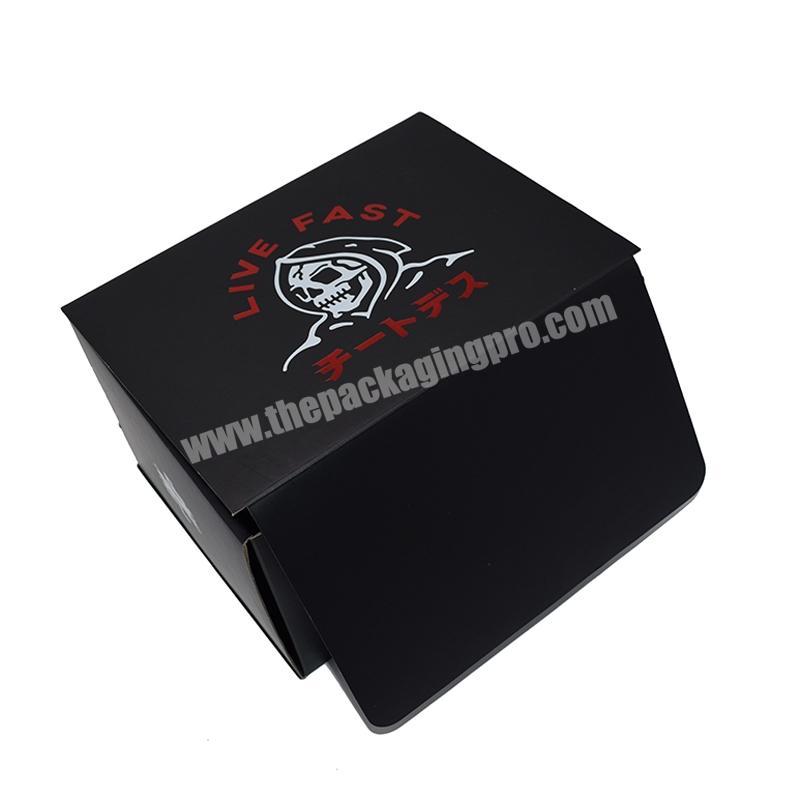 Wholesale design paper corrugated clothes gift packaging mailing box black shoe boxes with custom logo factory