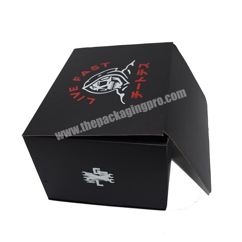 Wholesale design paper corrugated clothes gift packaging mailing box black shoe boxes with custom logo manufacturer