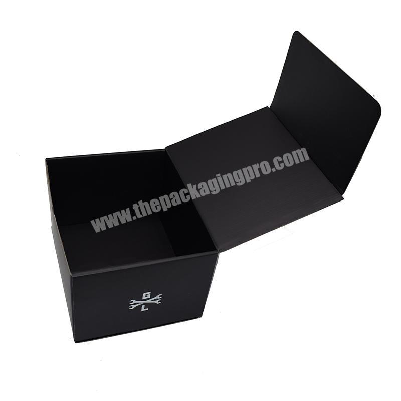 custom Wholesale design paper corrugated clothes gift packaging mailing box black shoe boxes with custom logo 