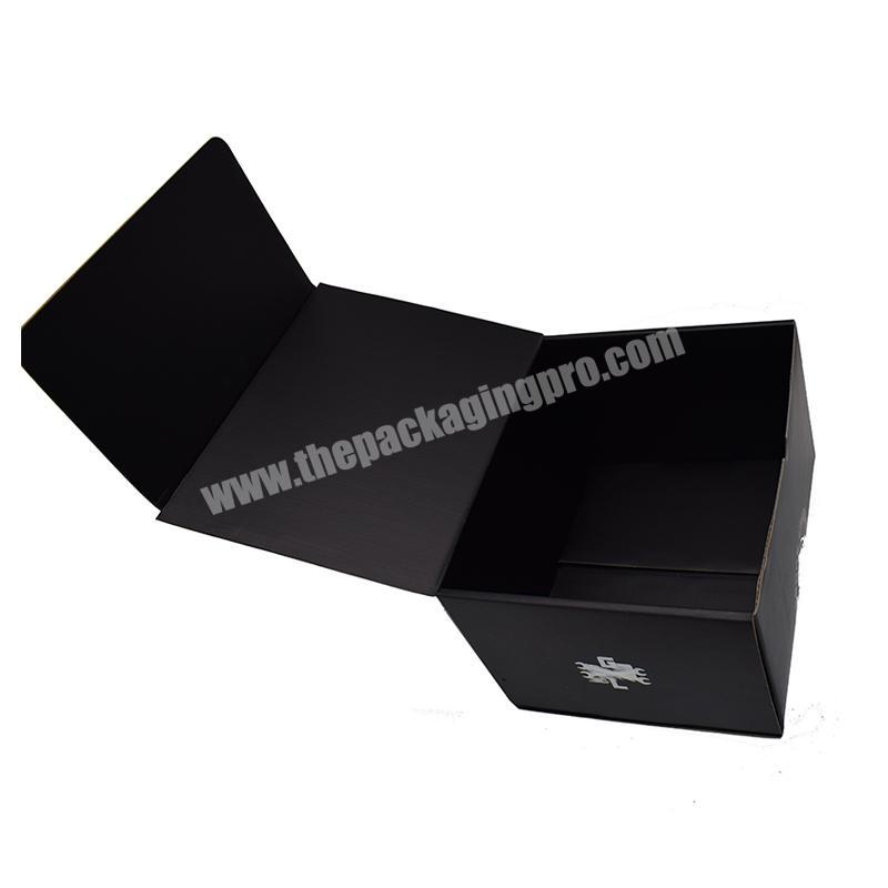 Wholesale design paper corrugated clothes gift packaging mailing box black shoe boxes with custom logo wholesaler