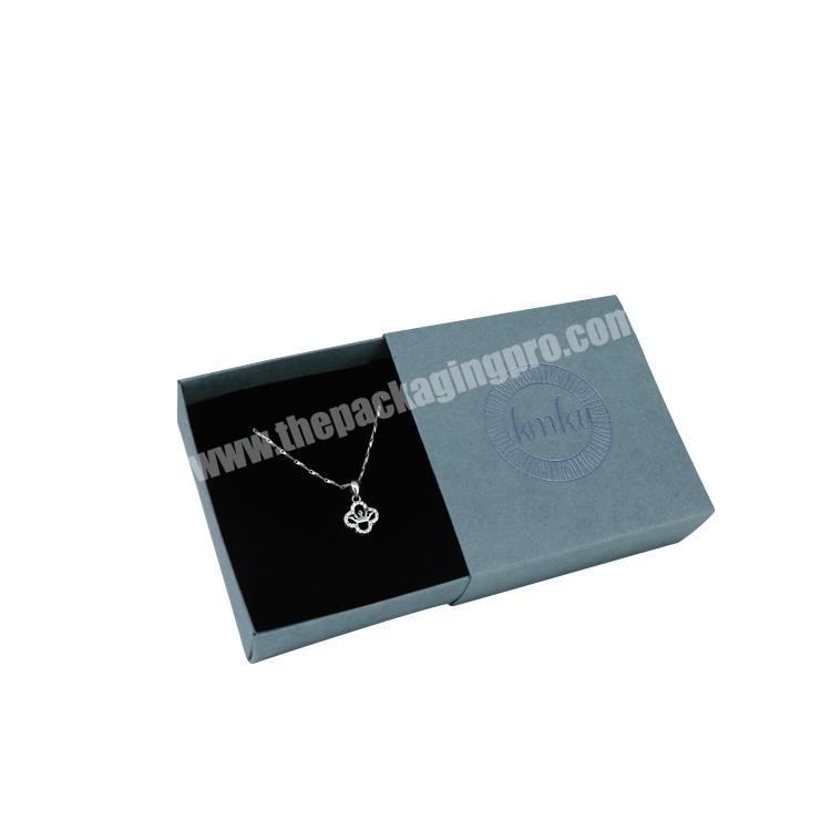 Wholesale drawer jewelry box necklace box with custom silver stamping logo