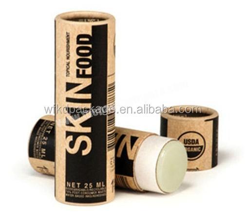 Wholesale eco paper empty lip balm containers with push up function