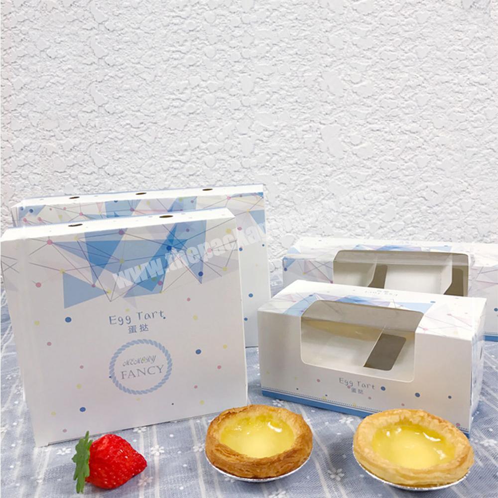 Wholesale fashion packaging custom folding printing logo disposable biodegradable kfc egg tart pastry packaging box