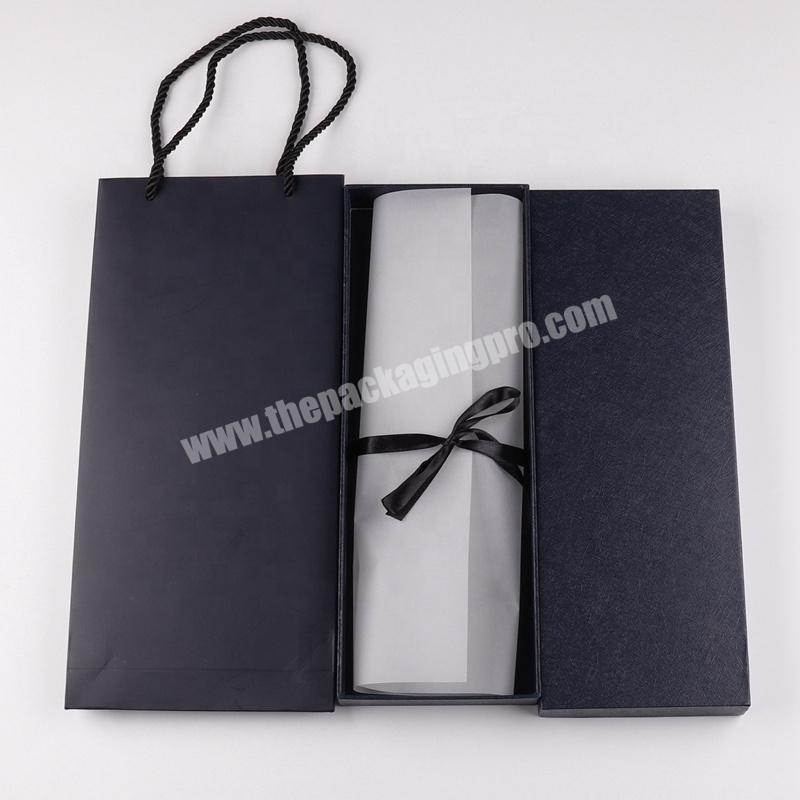 Wholesale low price large luxury black empty storage gift neck tie boxes  exclusive packaging custom logo