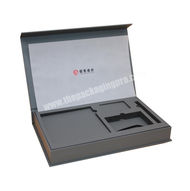 Wholesale luxury custom black cardboard magnetic packaging box credit card gift box for credit card