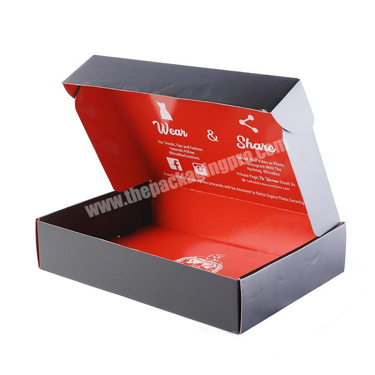 Wholesale printed logo recycled customized craft mailer shipping delivery box for clothing