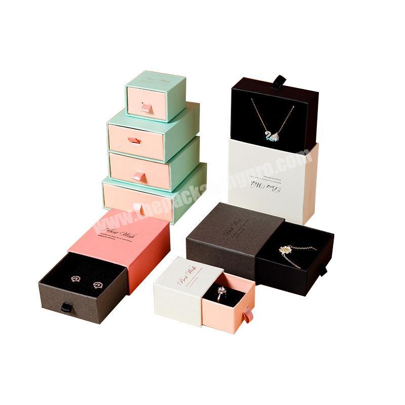Wholesalecustom Logo Printed Paper Jewelry Slide Box Drawer Slide out Jewelry Sliding Packaging Box