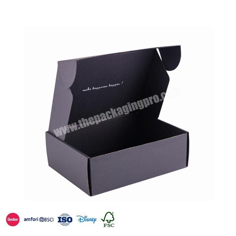 World Best Selling Products Black glossy surface with simple font high quality corrugated paper box packaging