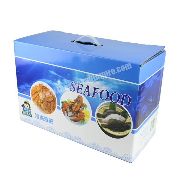 Yilucai Corrugated Paper Packaging Box with Handle for Sea Food