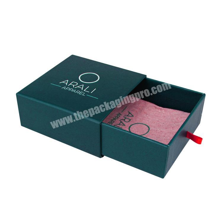 Yilucai Custom High Quality Dark Green Paper Drawer Jewelry Box
