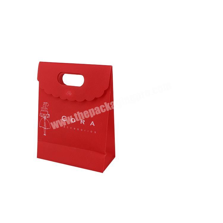 Yilucai Custom Logo Printing Red Paper Small Gift Bags for Christmas