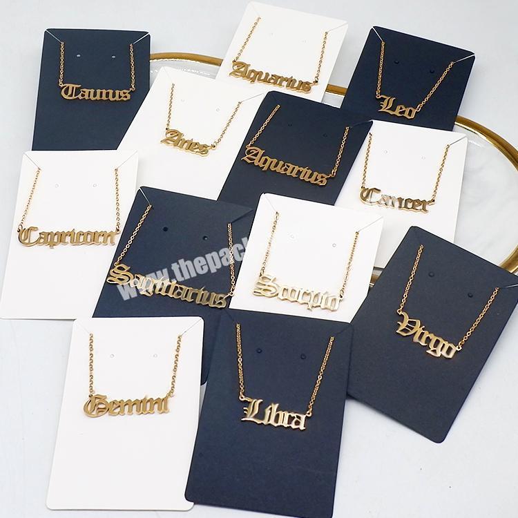 Custom Cut & Printed Jewelry Necklace Or Bracelet Display Cards 