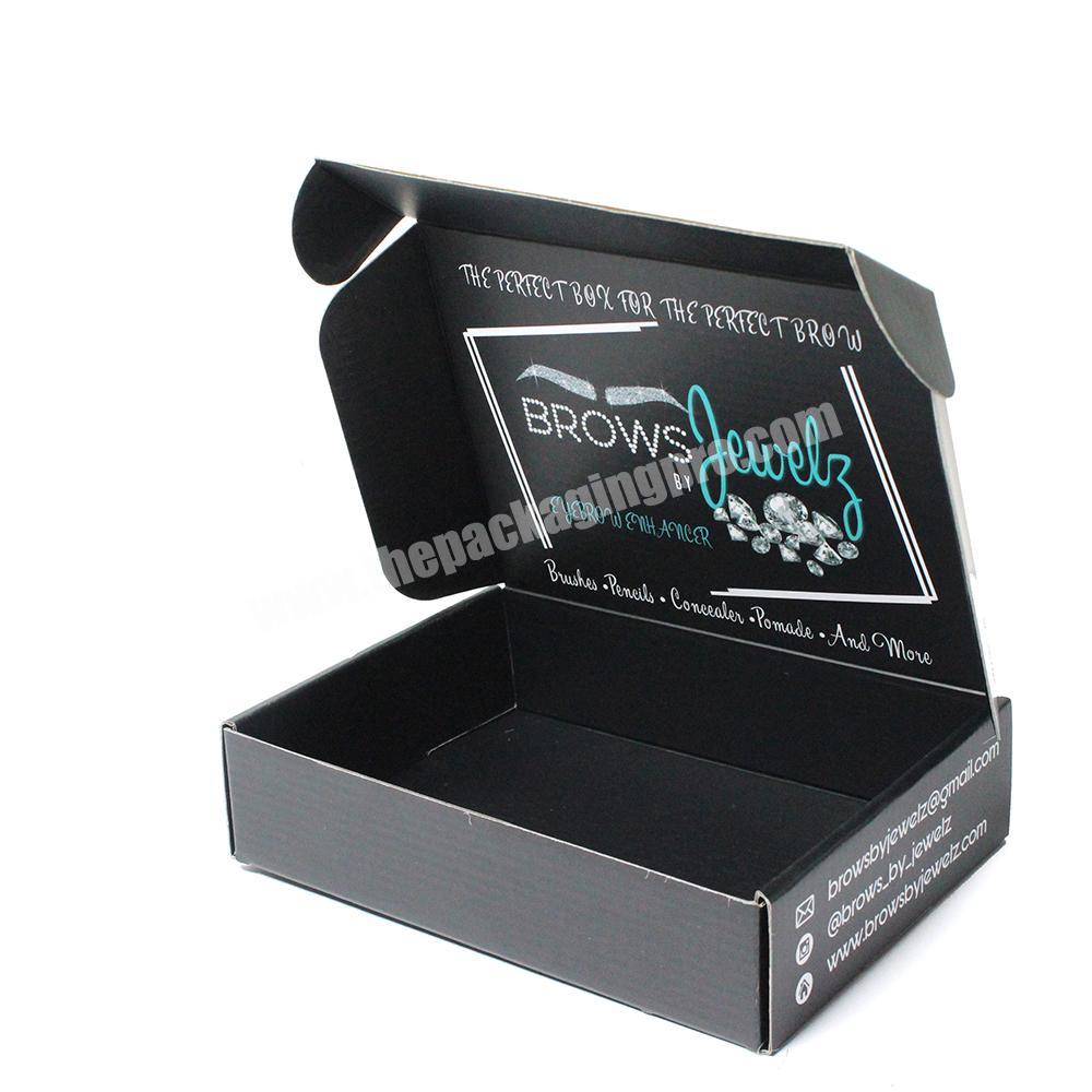 Yilucai Customized Logo Printed Black Small Shipping Box Holographic Mailer Shipping Box