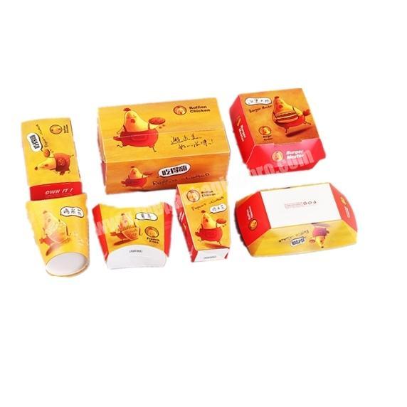 Yilucai Disposable Printing Foldable Food Fried Chicken French Fries Chicken Nuggets Popcorn Chicken Hamburger Box