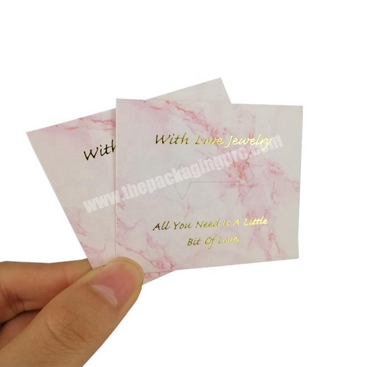 Yilucai custom pink small earrings necklaces holder gold foil cards paper card holder