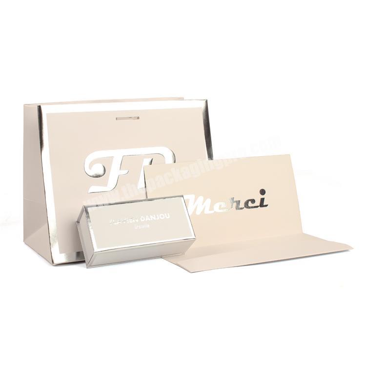 Yilucai wholesale white cardboard paper shopping bags with ribbon handle custom logo printed