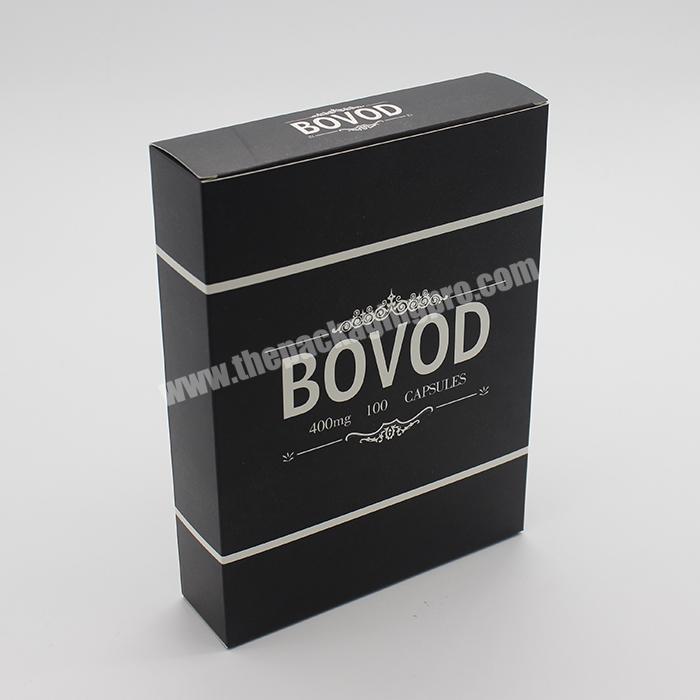 black paper folding gift box cosmetic paperboard box