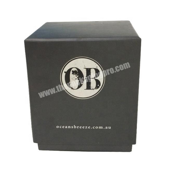 black square custom logo printing gift packaging scented candle luxury rigid neck box