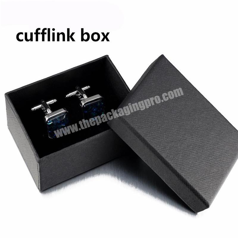 black with personalized logo small gift packaging ring tag cufflink box luxury gift packaging