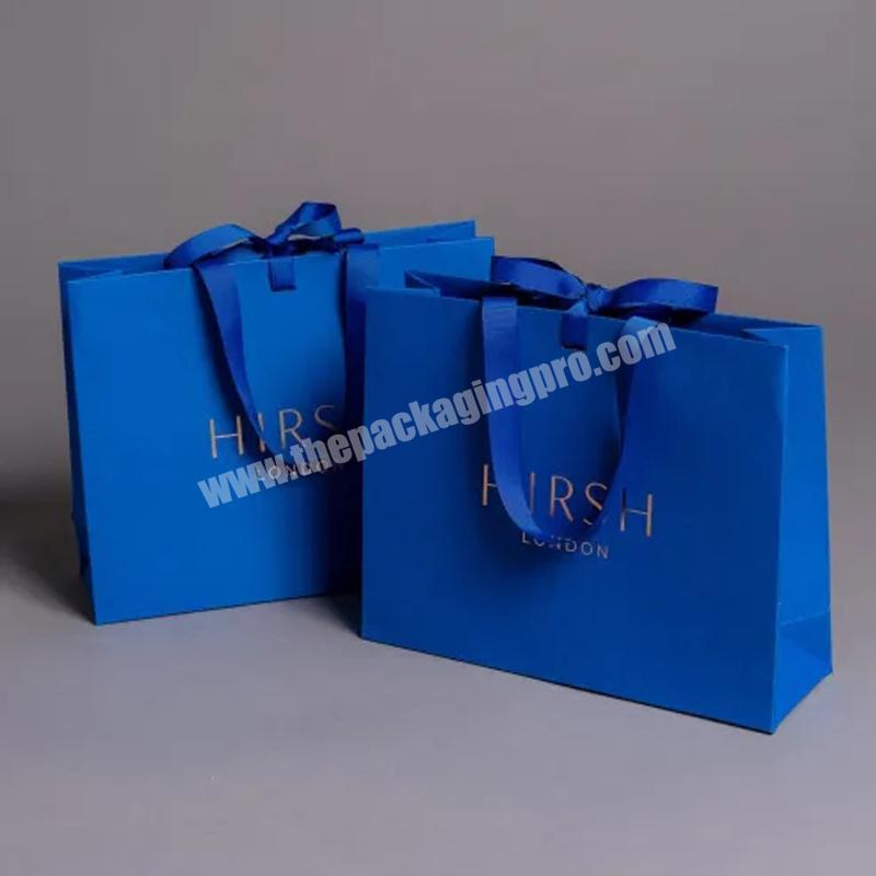 blue vintage custom paper bag thick plain paper bag for wedding gift