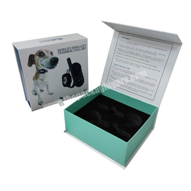 cardboard flap magnetic luxury gift boxes custom logo pet dog training collar roller mobile device box set