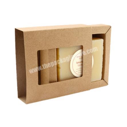 cheap custom printed foldable brown kraft paper handmade soap packaging box slide drawer box