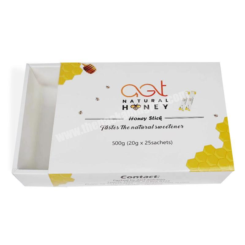 cheaper customized logo drawer bagged bee honey packaging paper box