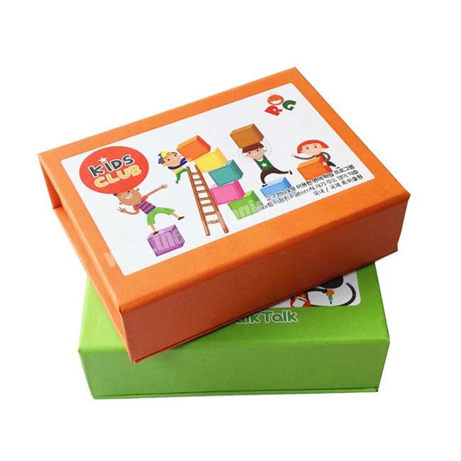 children gift cardboard paper playing card storage rigid packaging book flap boxes with magnetic closure