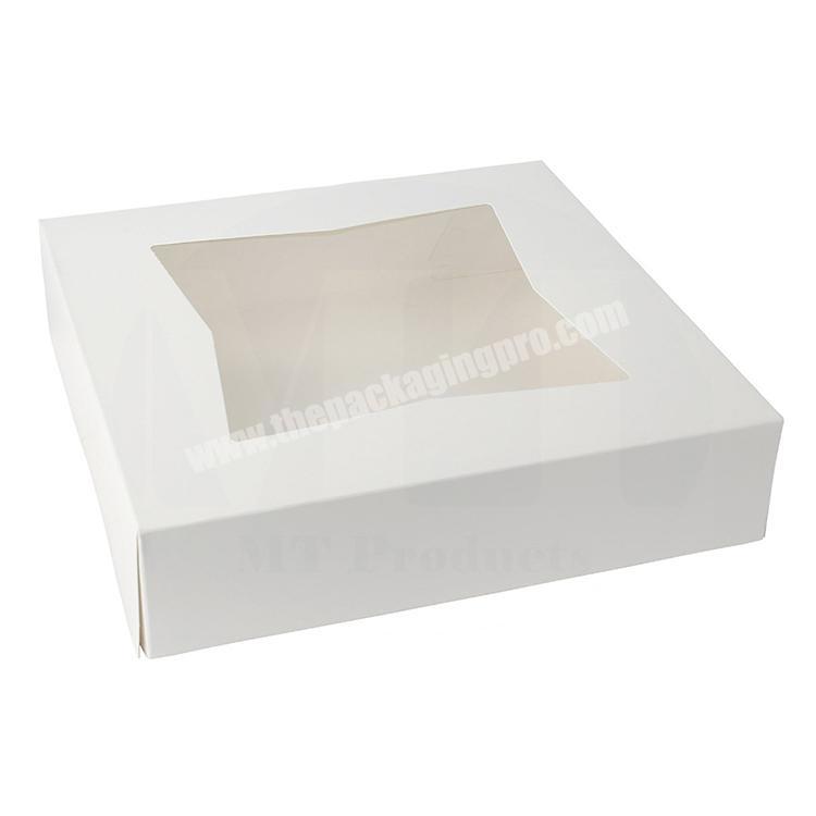 china manufacturer food grade white cake box with window