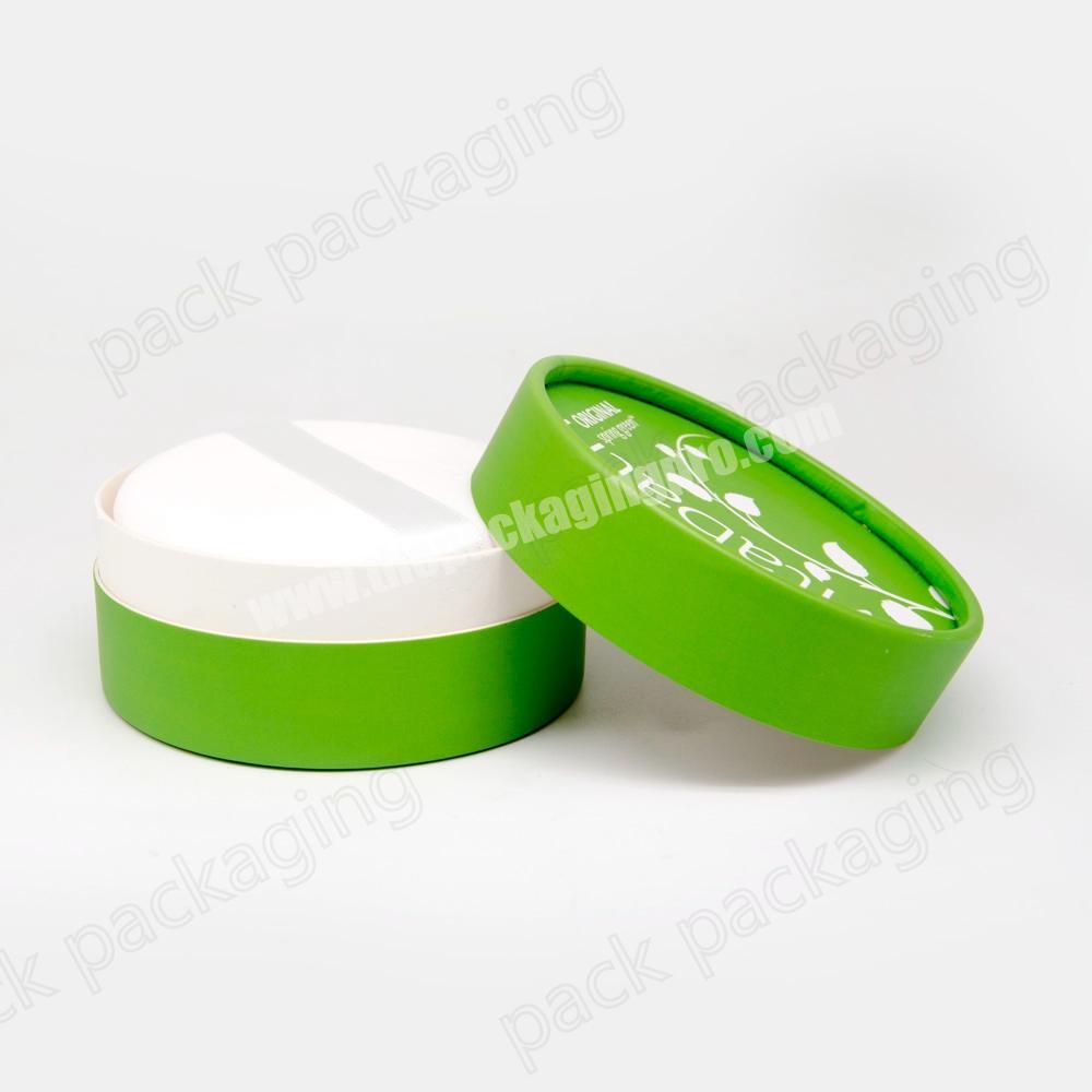 compostable cosmetic packaging loose powder empty cardboard container with puff