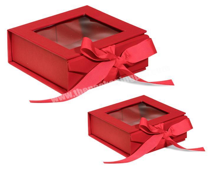 creative design paper gift packaging box with clear lid