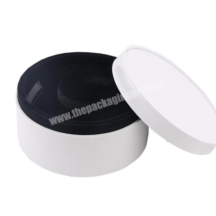 custom cylinder shape inside sponge gift packing white paper packaging jewelry round box