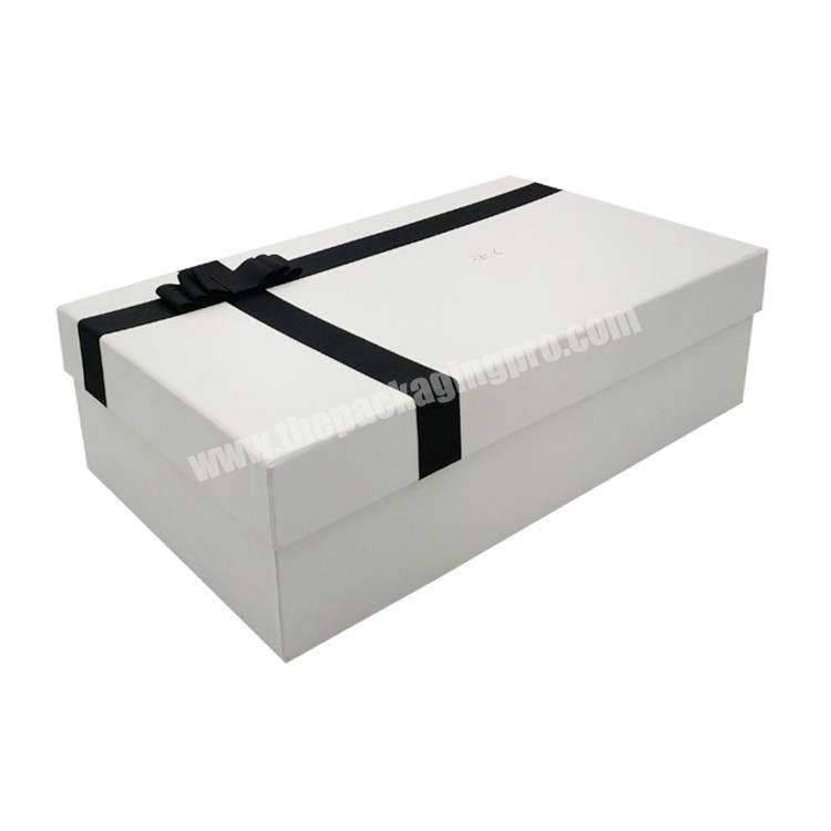 custom lid base sturdy high end shoe gift packaging paper cardboard 2 piece rigid box