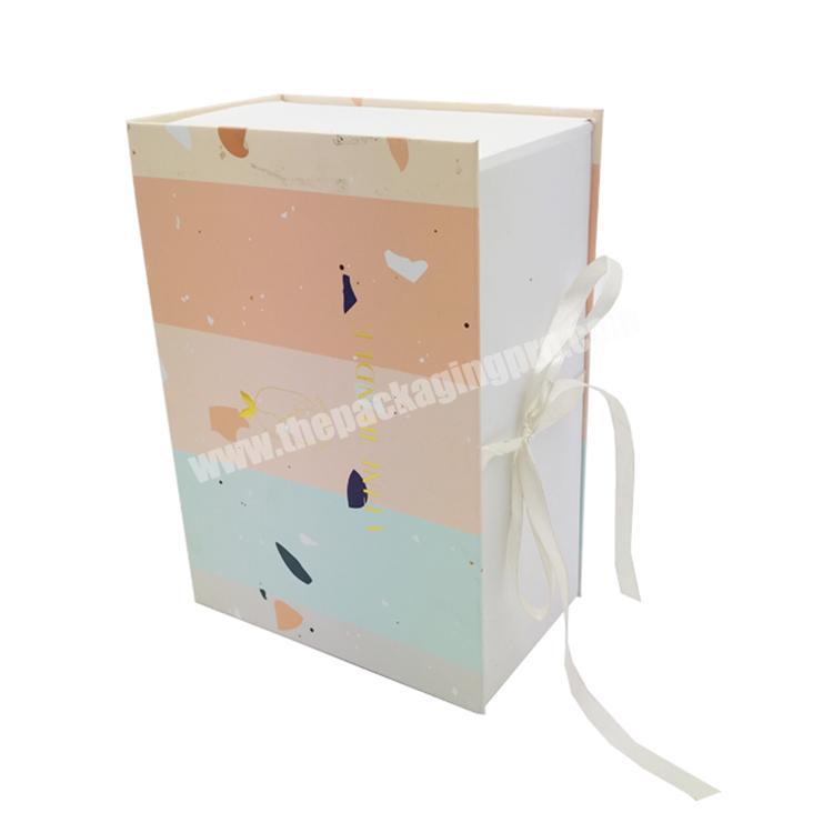 custom logo hair extension premium luxury rigid cardboard paper packaging foldable magnetic gift box