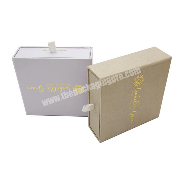 custom logo luxury gift rigid paper cardboard sliding drawer jewelry packaging box