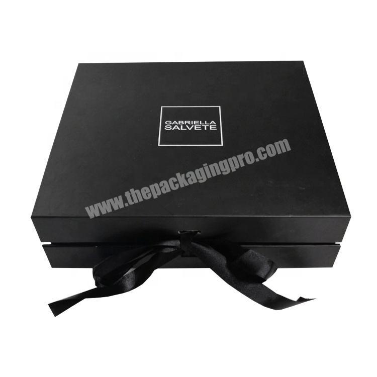custom logo luxury paper cardboard large customized matte black magnetic closure gift box