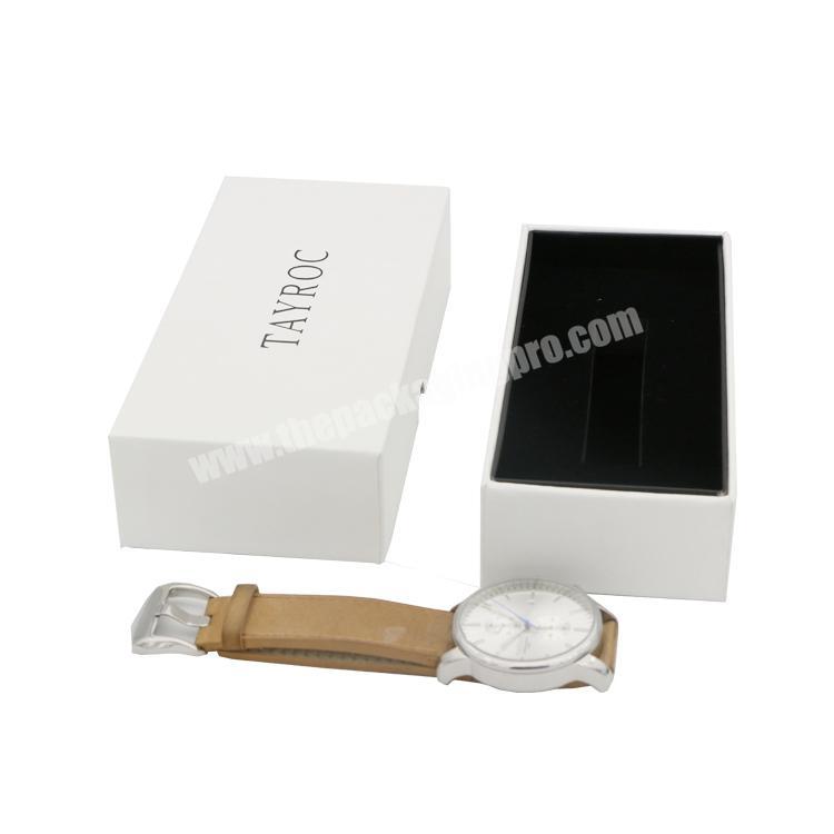 custom logo luxury white cardboard paper single watch boxes