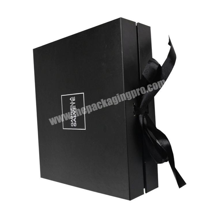 custom logo magnetic closure flip lid black rigid paper cardboard luxury gift box packaging private label boxes